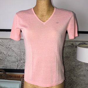 Gucci pink salmon metallic Knit Top Size S